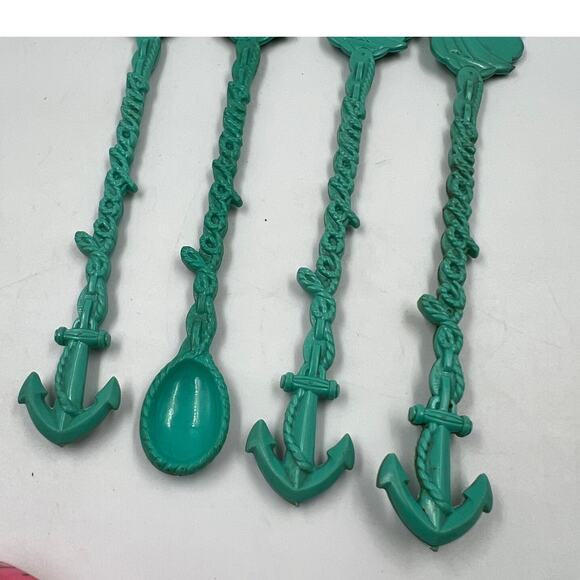 Vintage Plastic Swizzle Sticks Seagrams Sea Breeze Boat Anchor & Spoon Stirrers - Picture 7 of 7